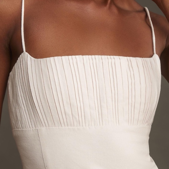 NWT Anthropologie The Ophelia Sleeveless Linen Dress  Ivory 12 - Picture 4 of 5